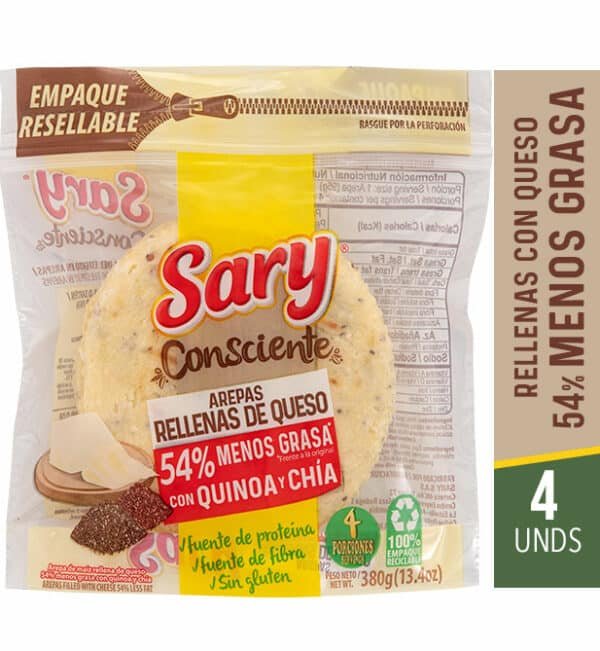AREPAS RELLENAS CON QUESO 54% MENOS GRASA