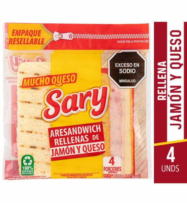 ARESANDWICH RELLENAS CON JAMÓN Y QUESO